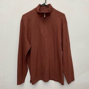 Joe Joseph Abboud Copper Brown Quarter Zip Sweater Size Large Men's Fall